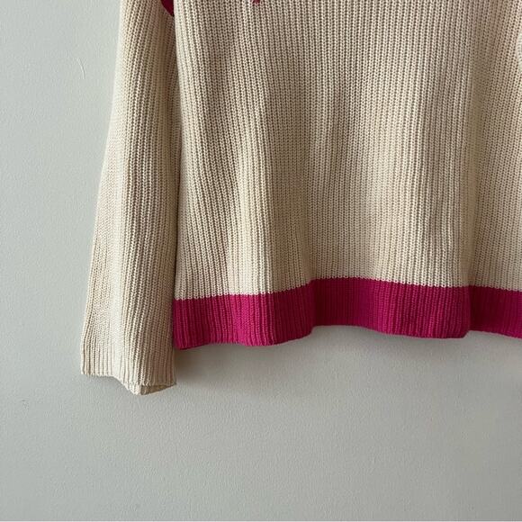 J. Crew x The Reeds Pink & Cream Chevron Ski Sweater - Picture 4 of 9